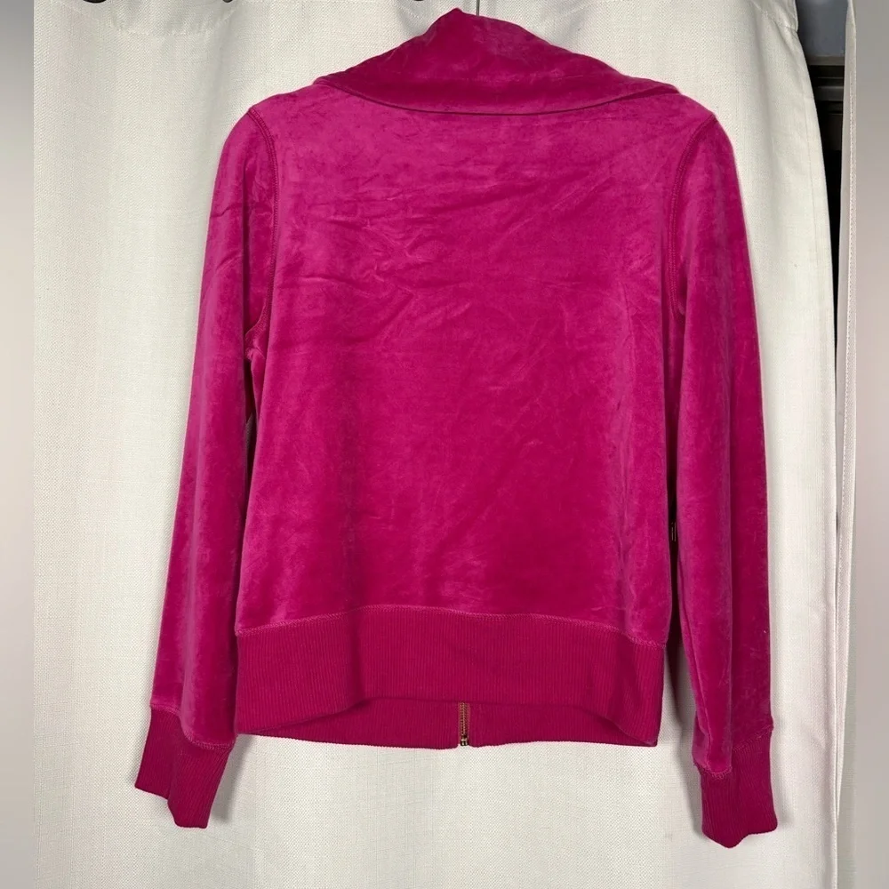 Michael Kors Hot Pink Velour Zip Up Jacket Small